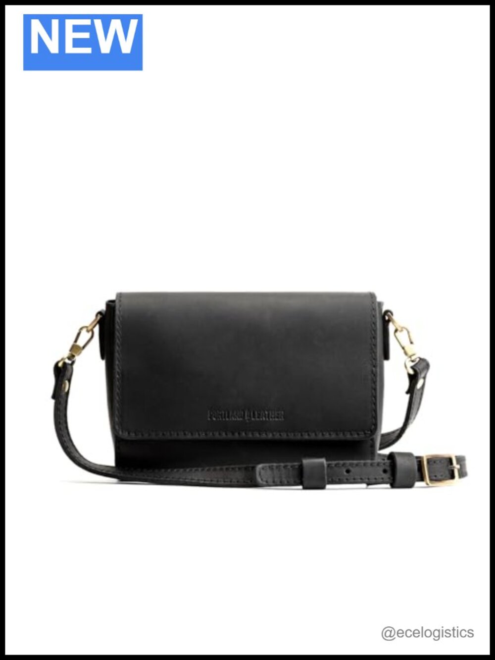 Full-Grain Leather Crossbody Bag with Hidden Magnet Closure - Compact Mini Purse